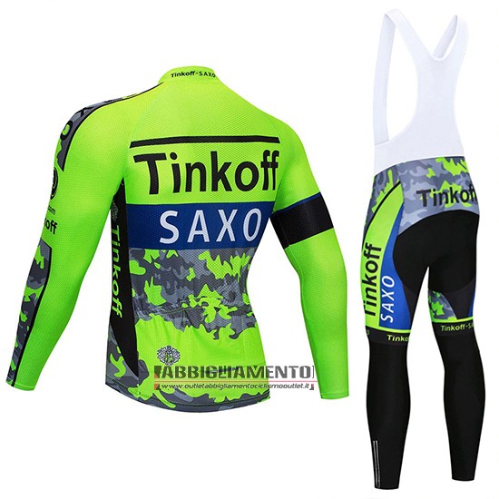 Abbigliamento Tinkoff Saxo Bank 2020 Manica Lunga e Calzamaglia Con Bretelle Verde Camuffamento - Clicca l'immagine per chiudere